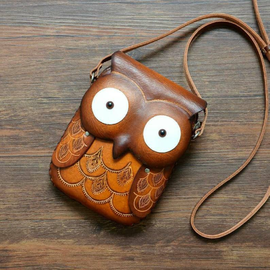 Sunflower Handmade leather inc - Wholesale Crossbody Bag - Women's - Leather large owl purse handbag crossbody9