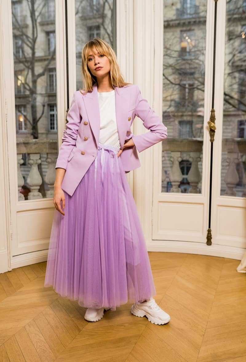 Attentif Paris - Wholesale Blazer - Women's - [Timeless] Fitted double-breasted blazer with gold buttons47