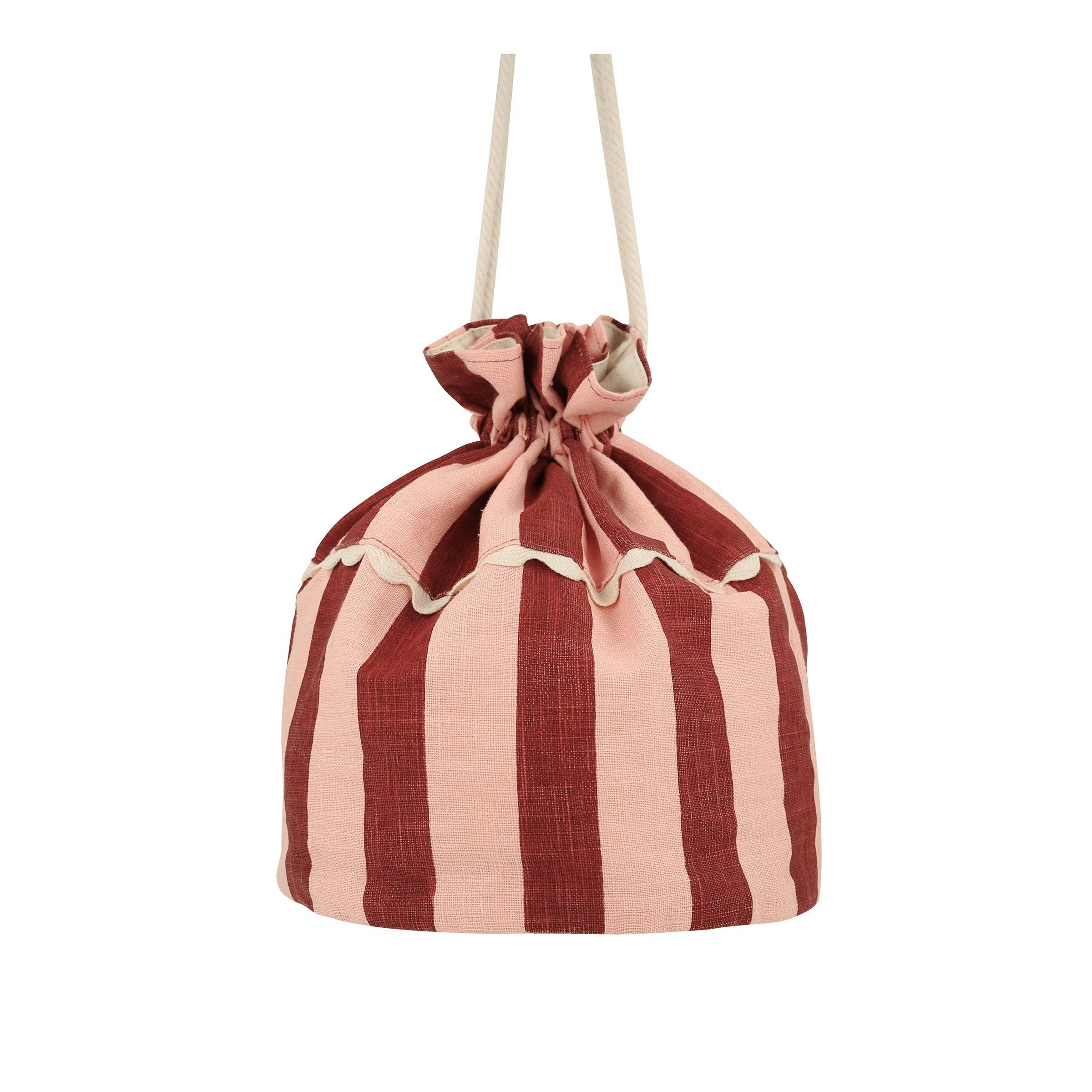 Meri Meri - Vendita all'ingrosso Borsa con coulisse - Bambini - Borsa con Coulisse a Righe Rosa e Rosse a Tema Circo5