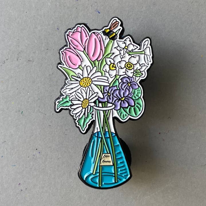 Fiaschetta della scienza riempita con fiori smaltati, 2 «x 1.5" per la vendita all'ingrosso da parte di Everyday H2O