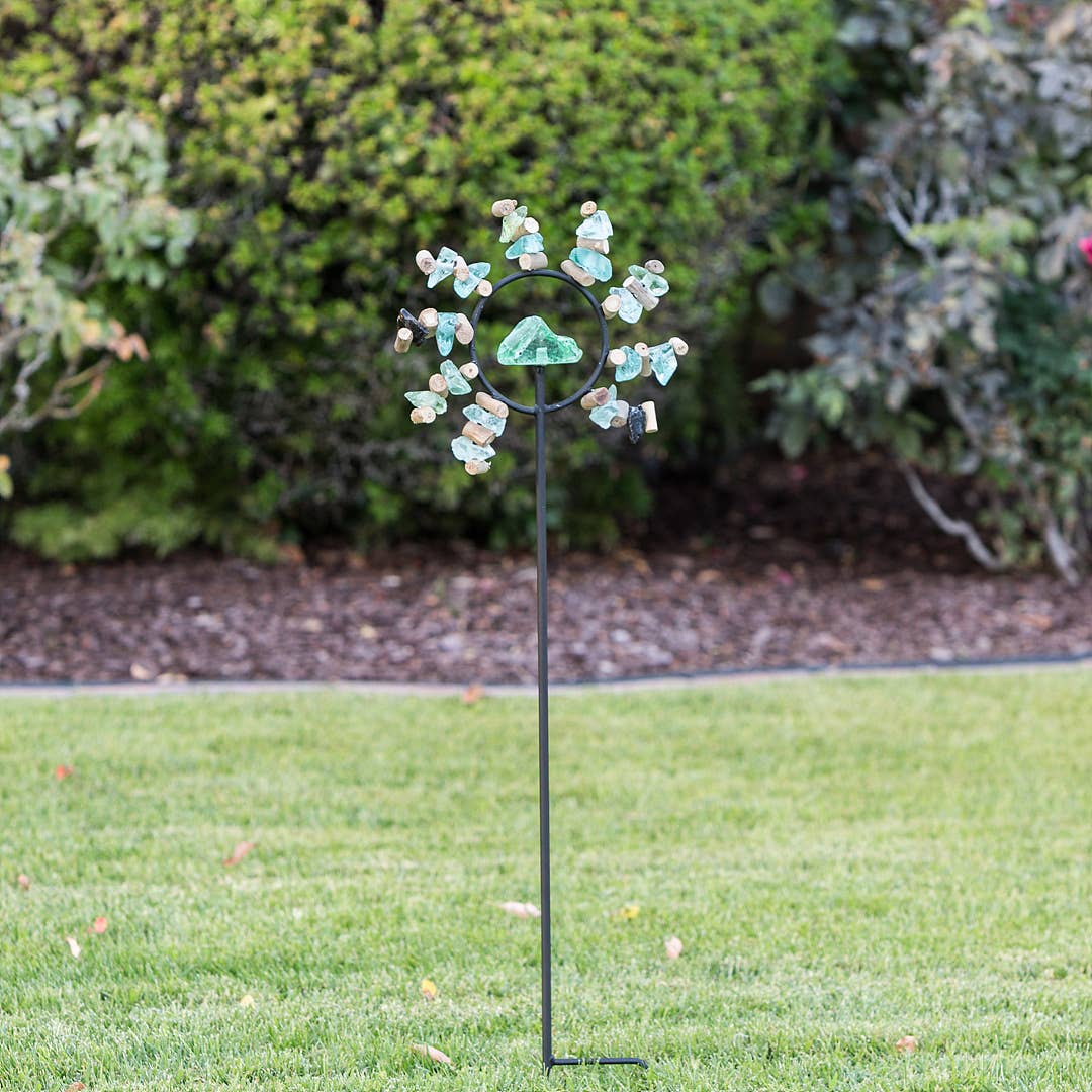 Garden Age Supply - Wholesale Garden/Lawn Stake - Glass & Driftwood Sun Garden Stake1