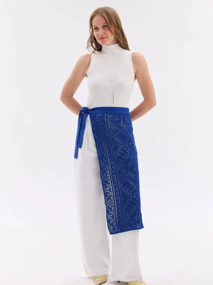 Grembiule lavorato a maglia da donna in cotone per la vendita all'ingrosso da parte di Handmade Originals Ukraine