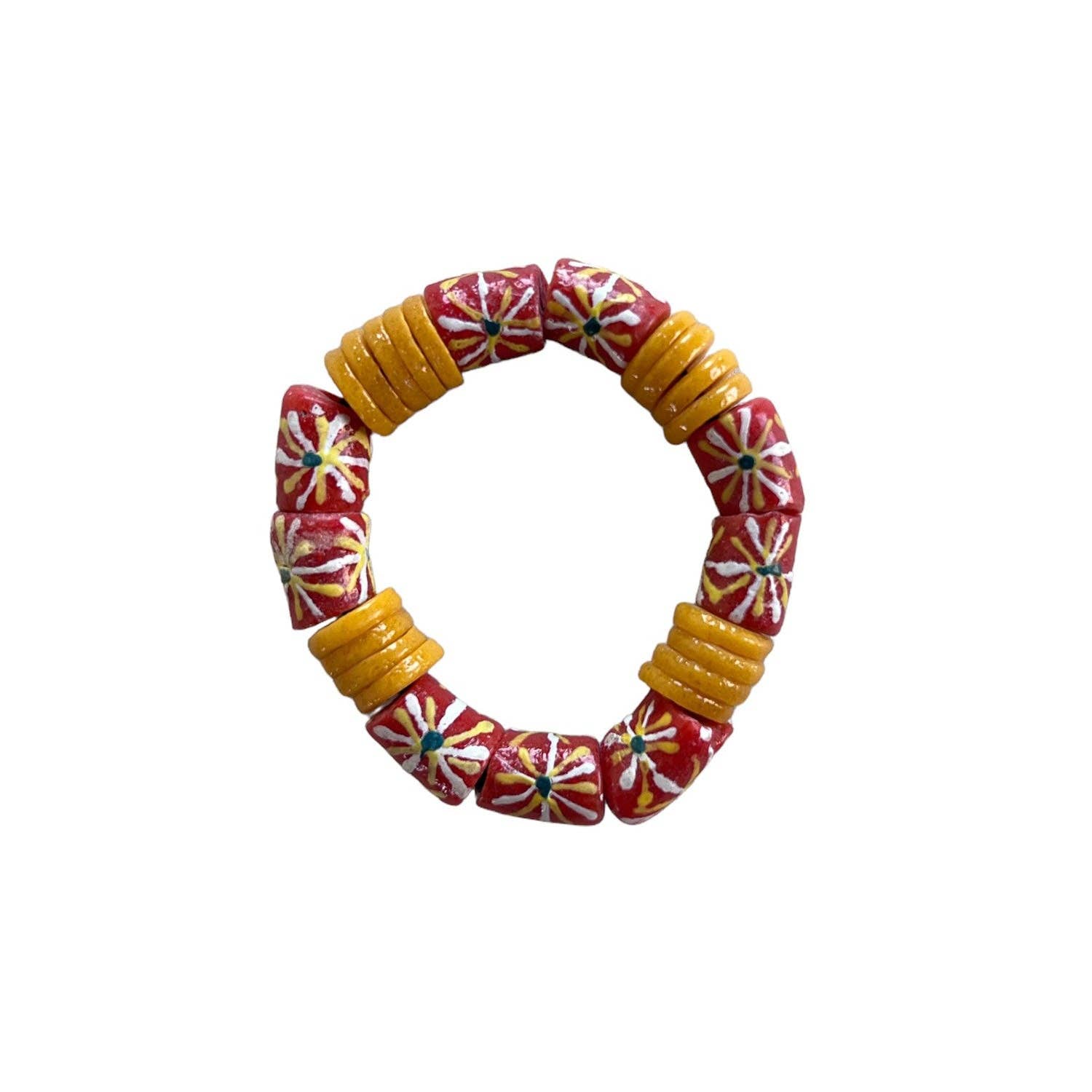 Blue Ocean Traders - Wholesale Beaded Bracelet - Recycled Glass Krobo Bead Bracelet Mixed2