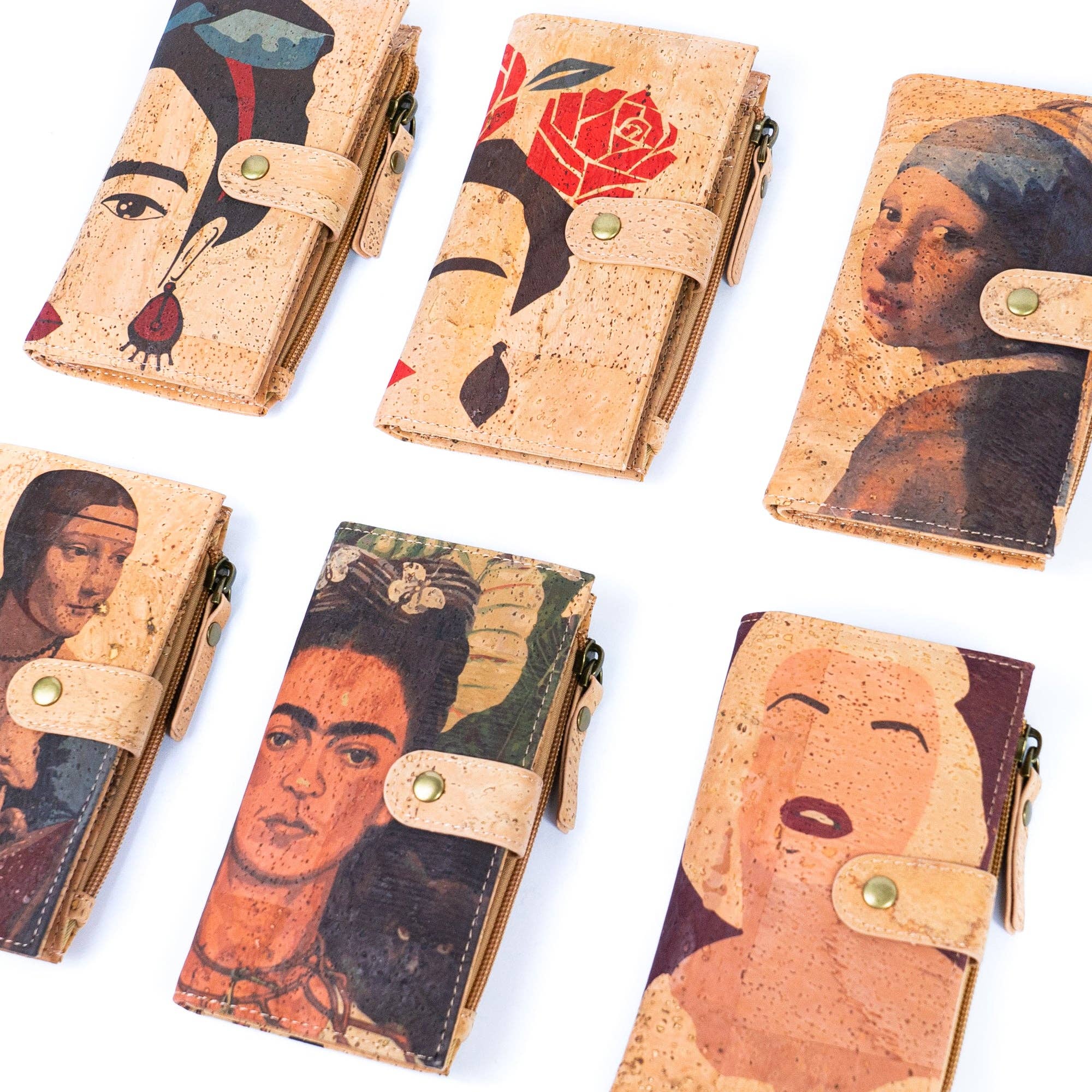 Meninas Bonitas Cork - Vendita all'ingrosso Portafogli - Donna - Portafoglio in sughero FRIDA KAHLO con protezione RFID BAG-207515