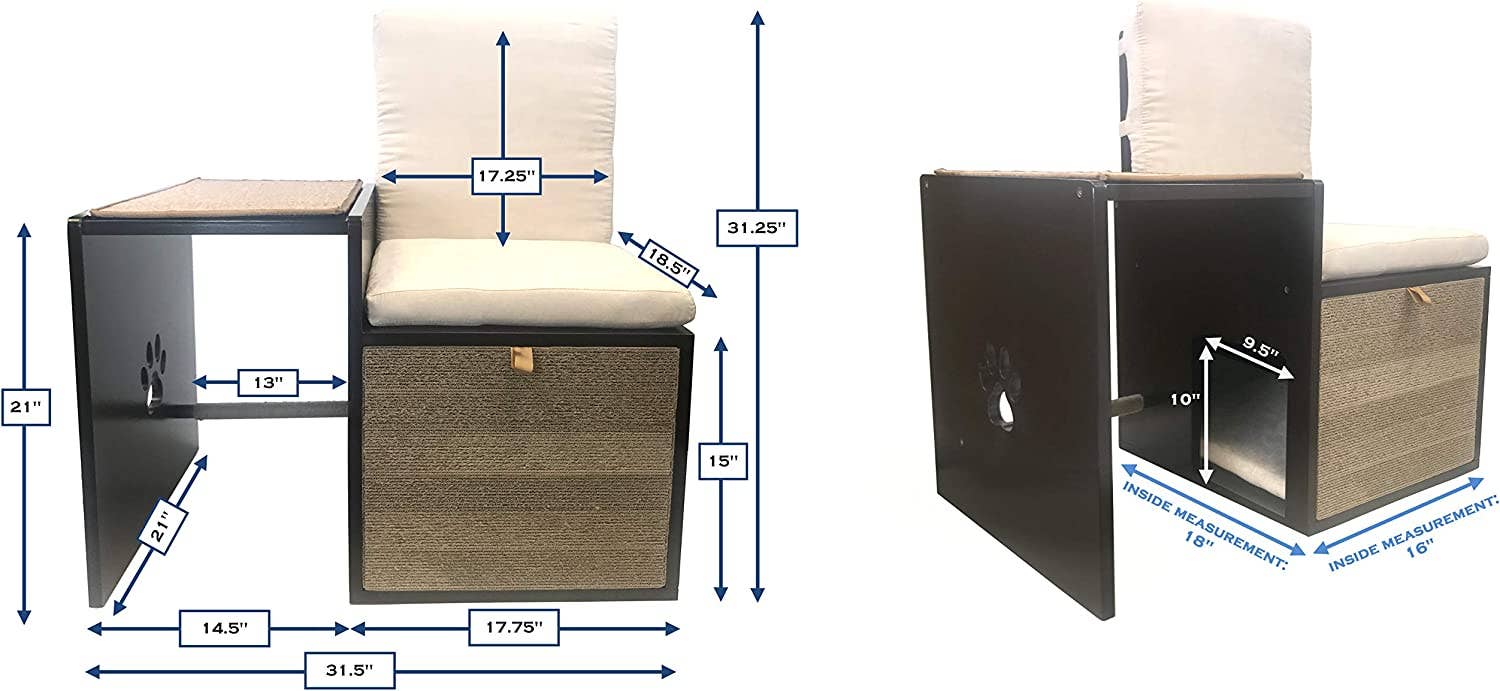 Penn-Plax - Wholesale Pet Scratcher - Cat - Cat-Walk Furniture: Love Seat Bench & Play Hide5