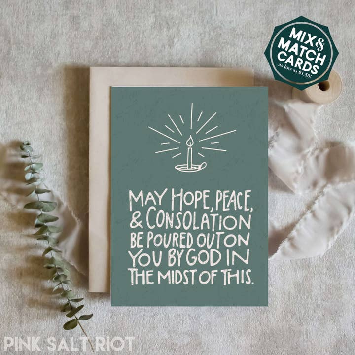 Consolation Card for wholesale by Pink Salt Riot