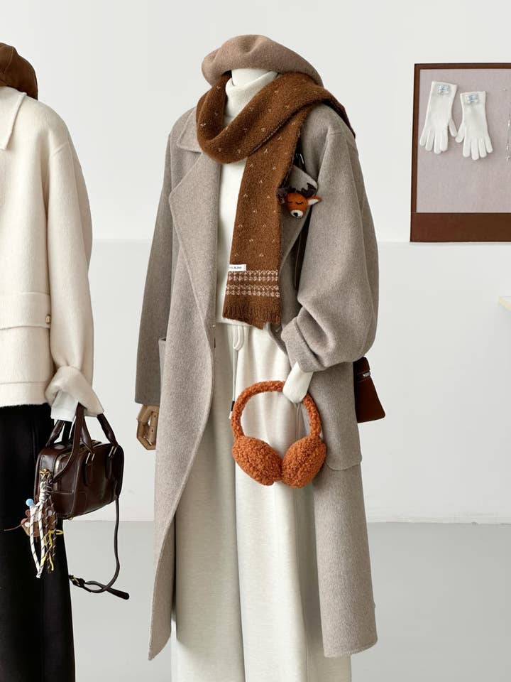 Sage Longline Belted Trench Coat - Taupe for wholesale by Loom & Line