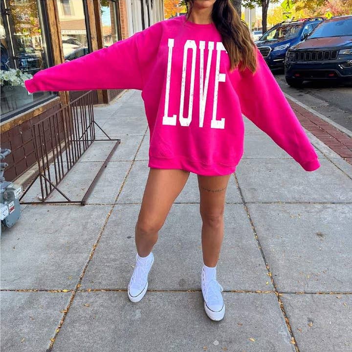 Large Print Love Sweatshirt for wholesale by WTF Label