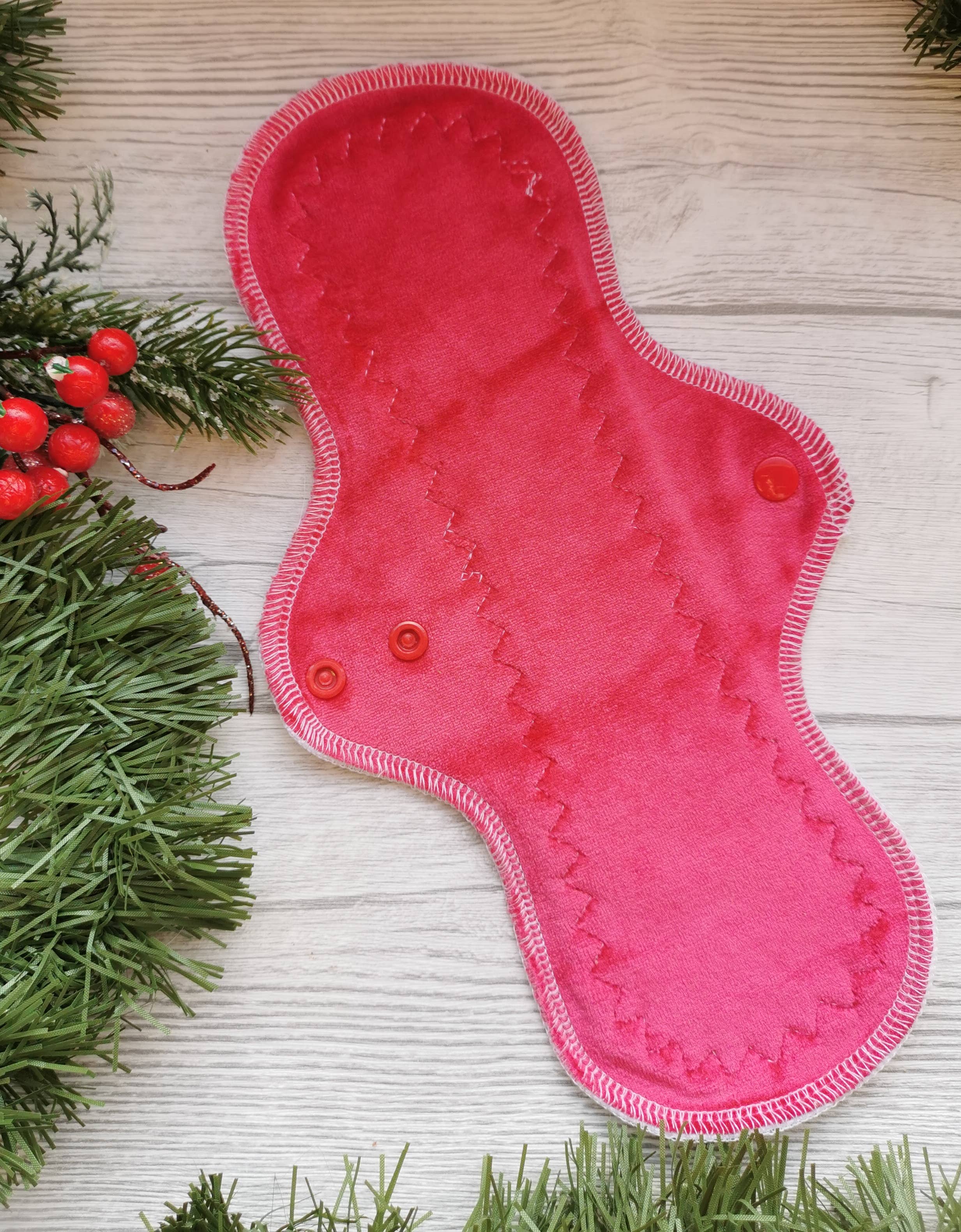 KKfabricsandcreations - Wholesale Period Underwear - Women's - Bamboo velour menstrual cloth pad 30,5cm, red