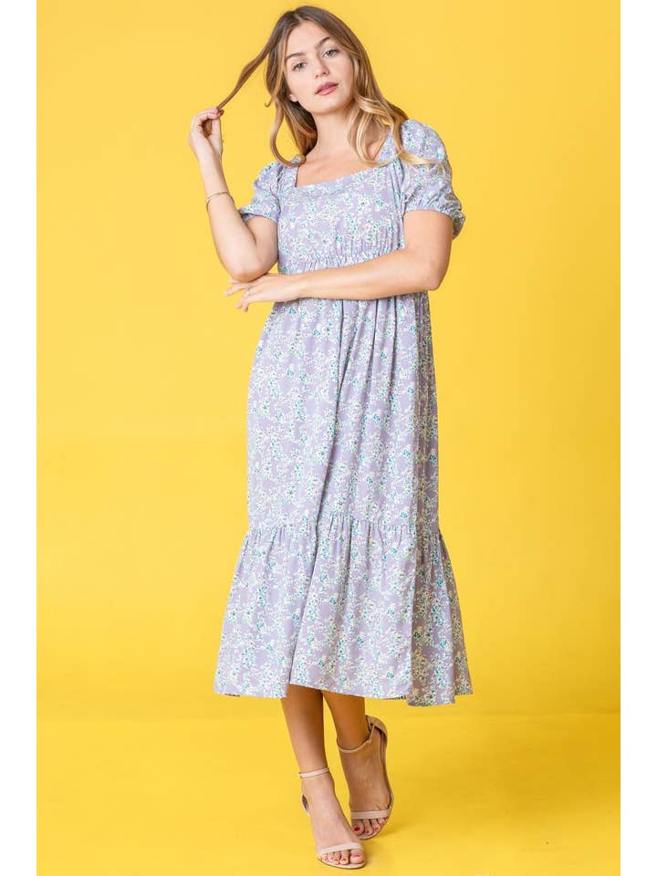 EG fashion - Vendita all'ingrosso Vestito - Donna - Prendisole con scollo quadrato a fiori taglie forti10