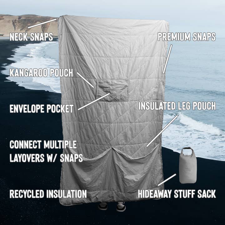 Gravel - Wholesale Travel Blanket - Layoverâ„¢ Travel Blanket - Insulated & Packable | Gray