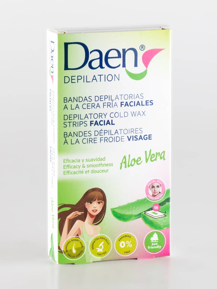 Daen - Fasce depilatorie facciali all'aloe vera per la vendita all'ingrosso da parte di Laboratorios Ibercosmetic SL (DAEN)