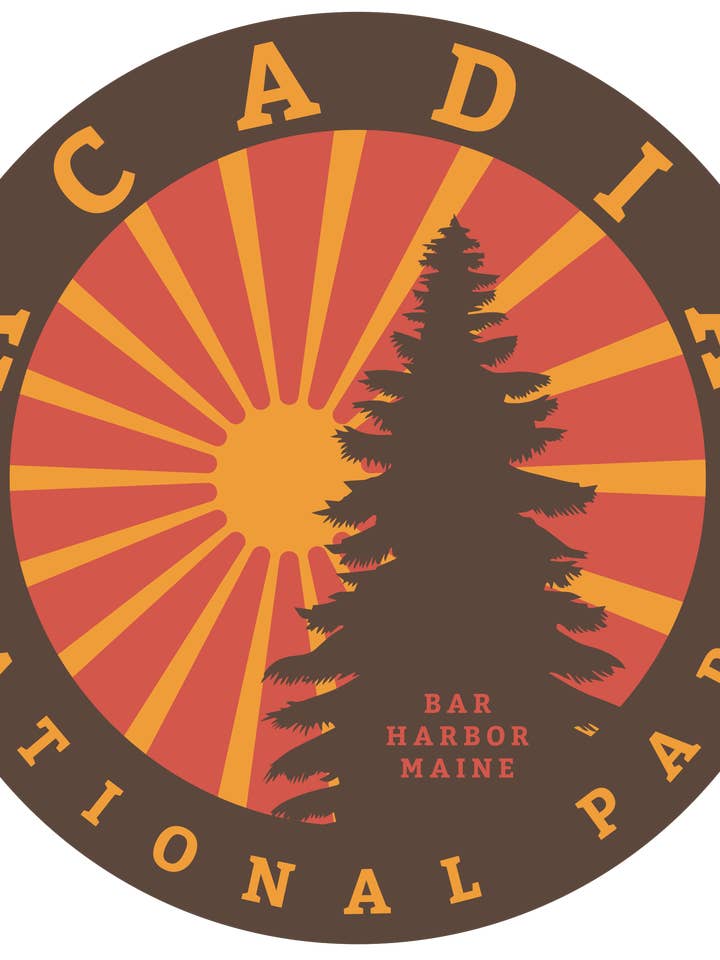 Acadia Sun Rays Sticker for wholesale by Mentally In Maine