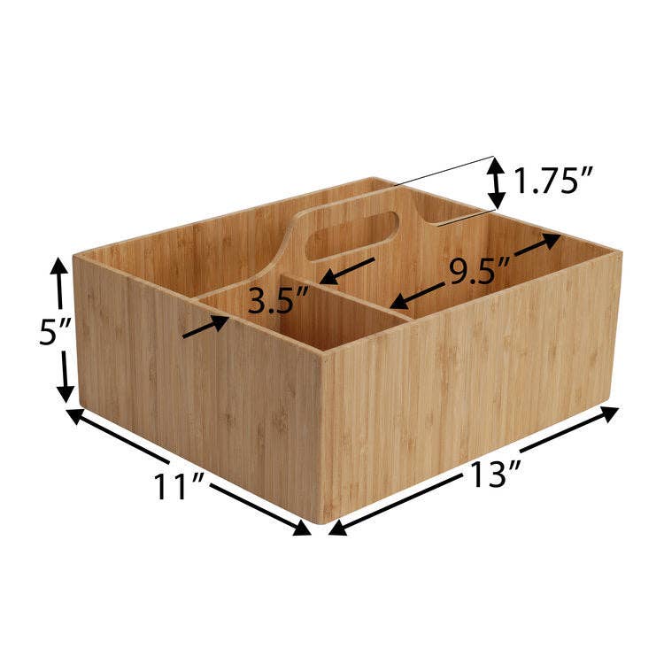 MobileVision – wholesale Kitchen storage/organiser – Bamboo Multi Purpose Caddy with Handle1
