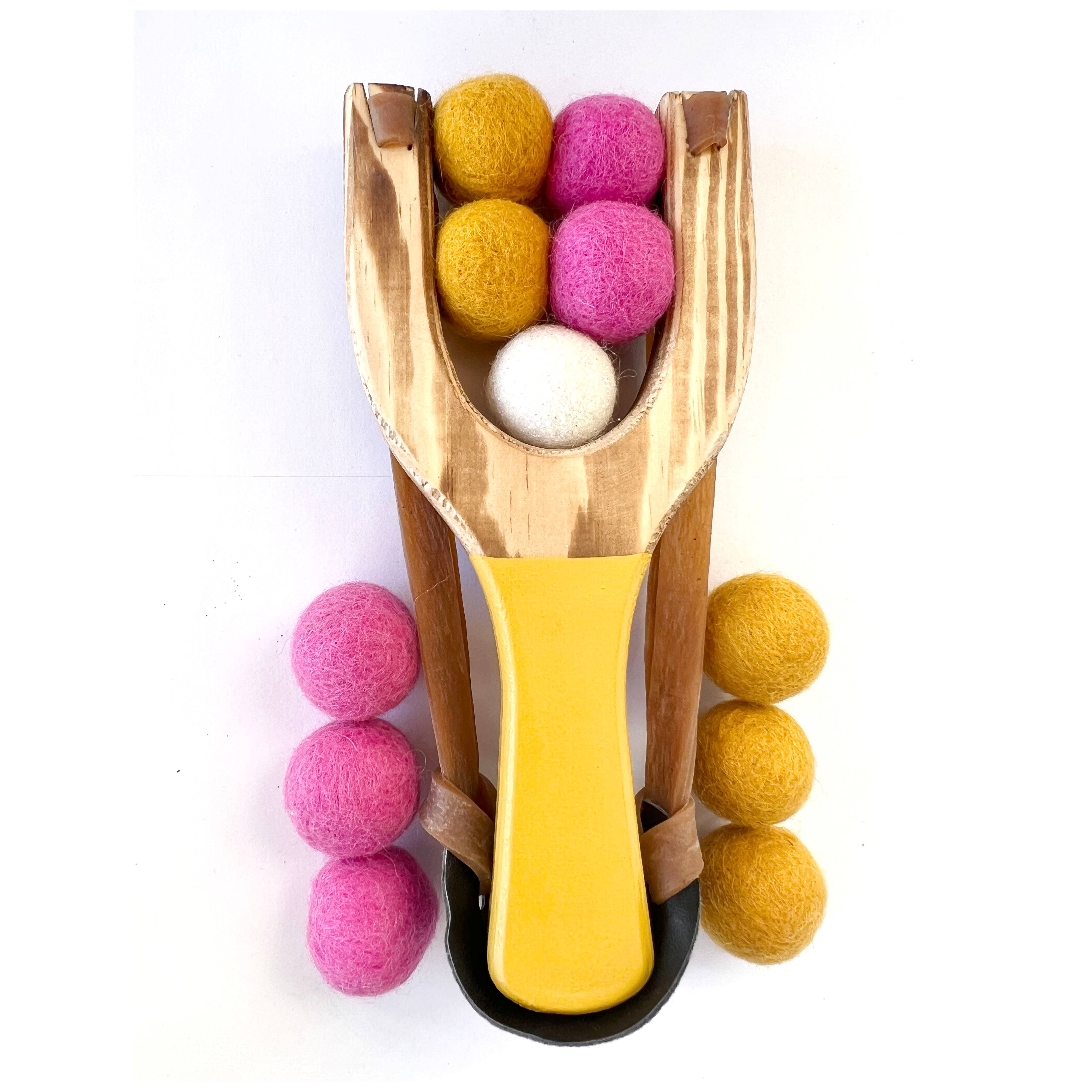 Little Lark - Wholesale Slingshot - Kids - Pop Color Wooden Slingshots w/ Glitter Ball6