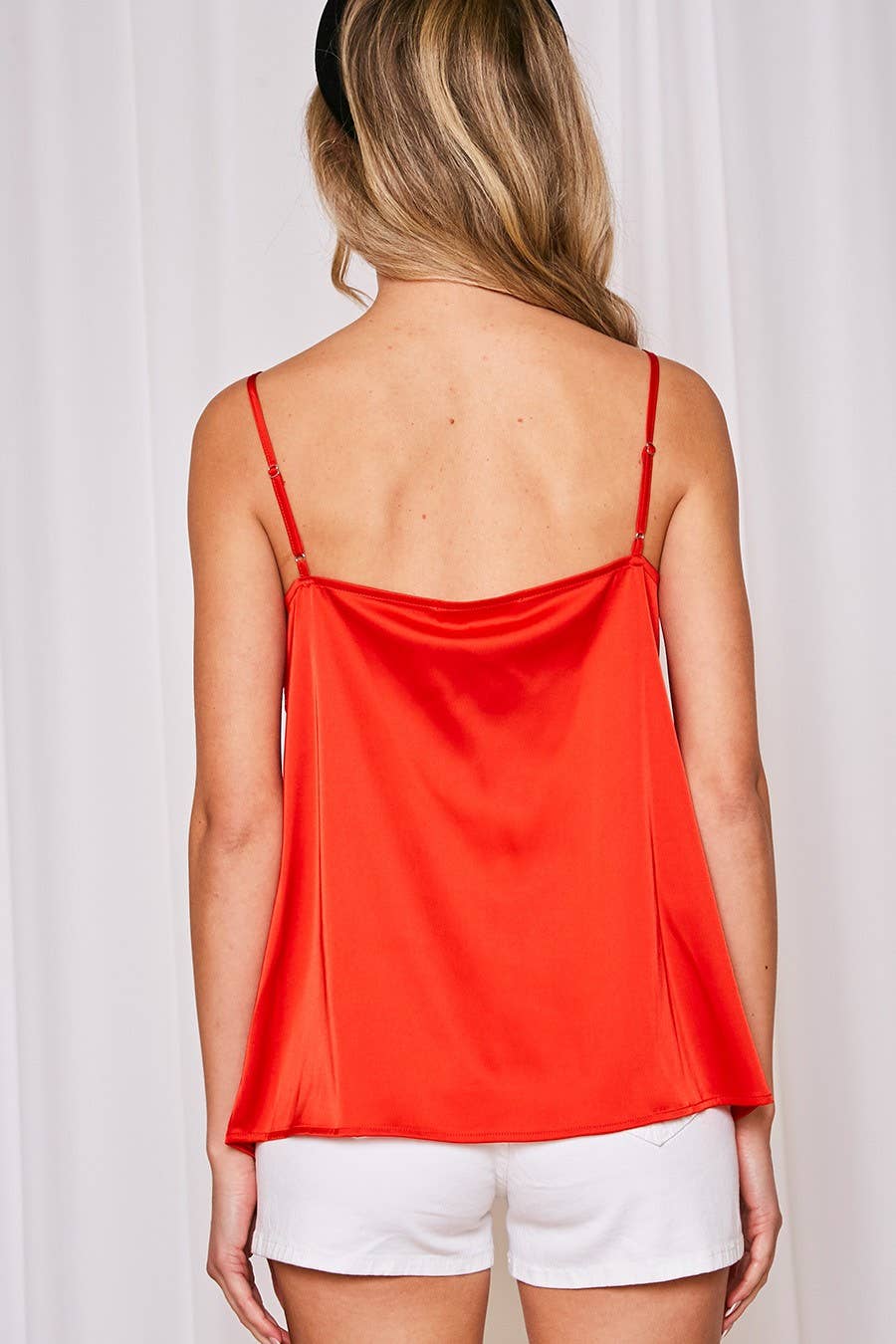 Vine & Love - Wholesale Camisole - Women's - Adjustable Straps Lace Trim Satin Camisole Tank Top VT3184122