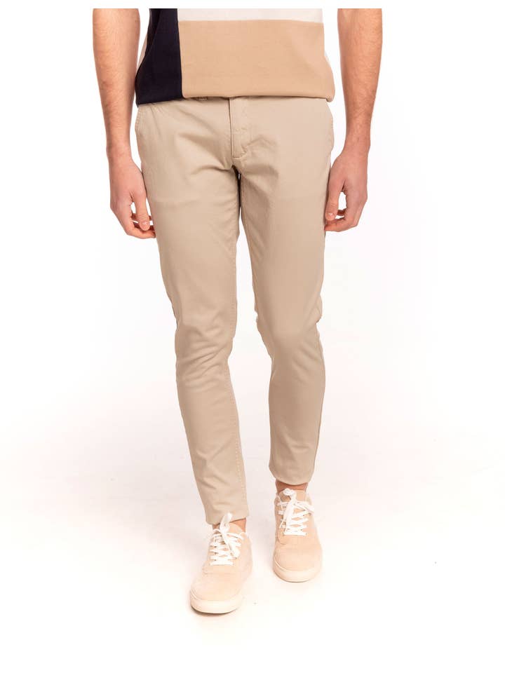 CELOPMAN - Wholesale Pants - Men's - CHINO SKINNY BEIGE1