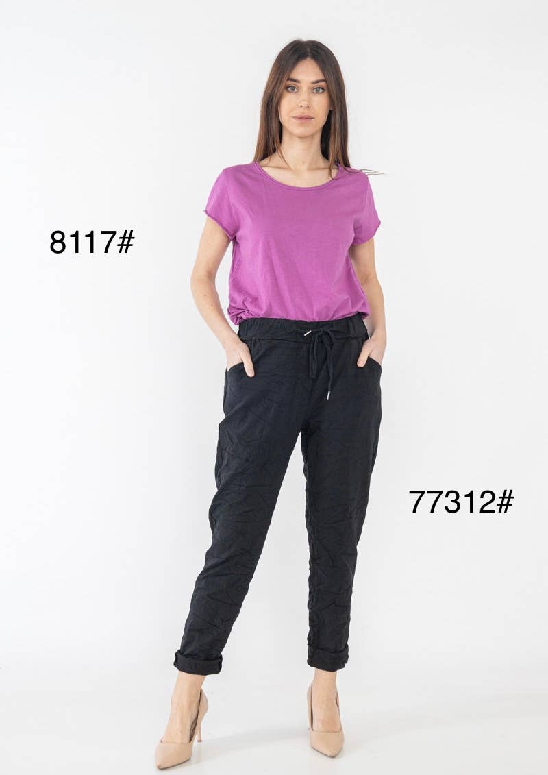 LINEN & COTTON HOUSE – wholesale Pants – Women's – 77312 WRINKLED PANTS WITH LARGE POCKETS71