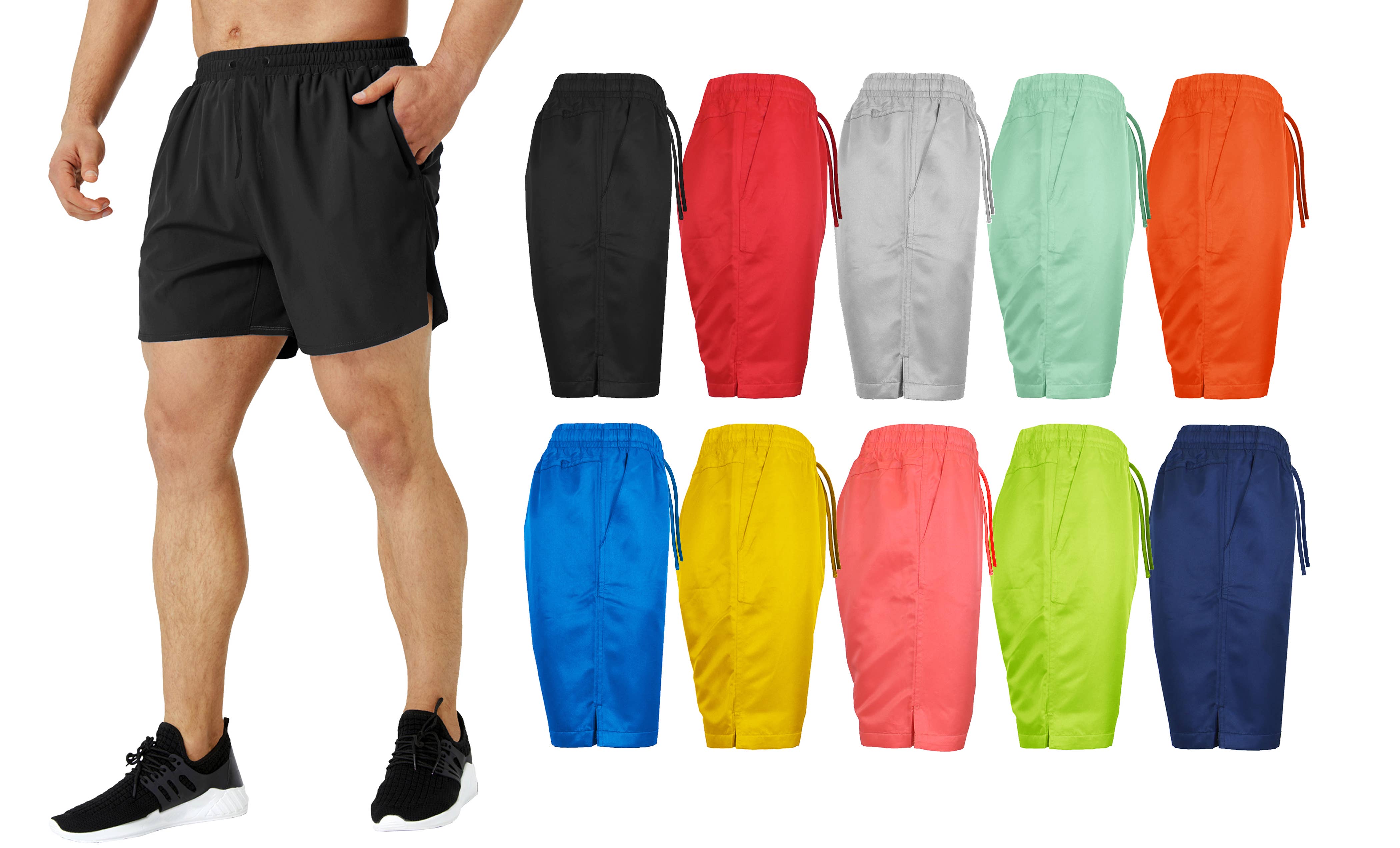 Galaxy By Harvic - Wholesale Athletic Shorts - Men's - Men's 7'' Inseam Dry Fit Training Shorts W/ Mesh Lining18