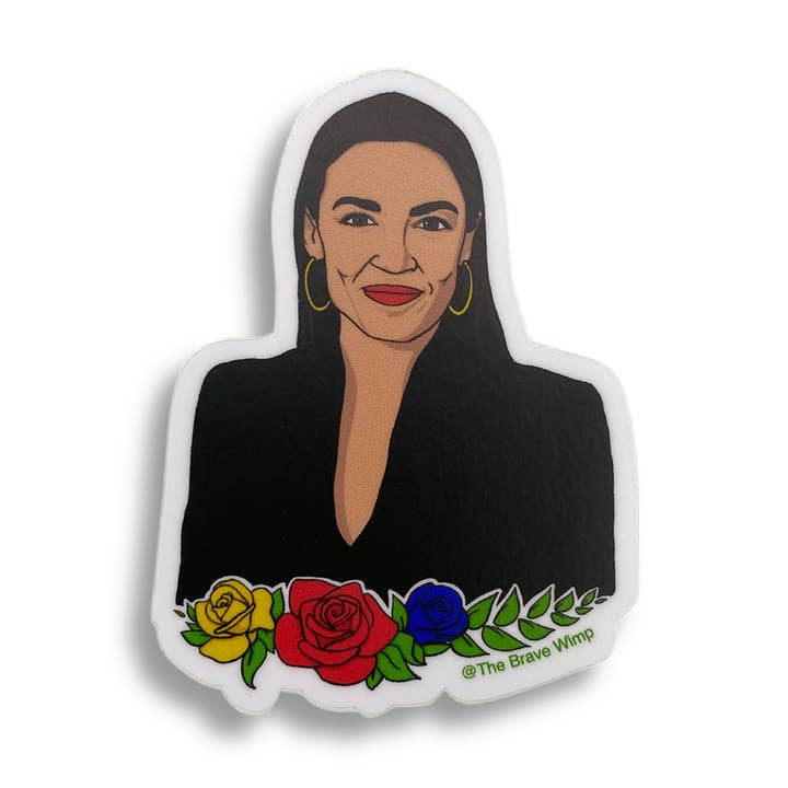 Autocollant Alexandria Ocasio-Cortez (AOC) pour la vente par Brave Wimp
