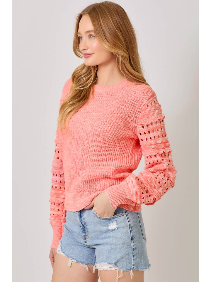 Mystree – Pulôver - Mulher por atacado – 70004 Camisola Manga Texturizada12