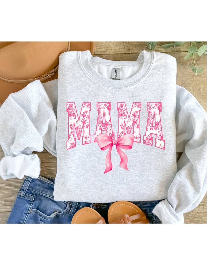 Mama coquette bow sweatshirt  for wholesale by 4 little hearts