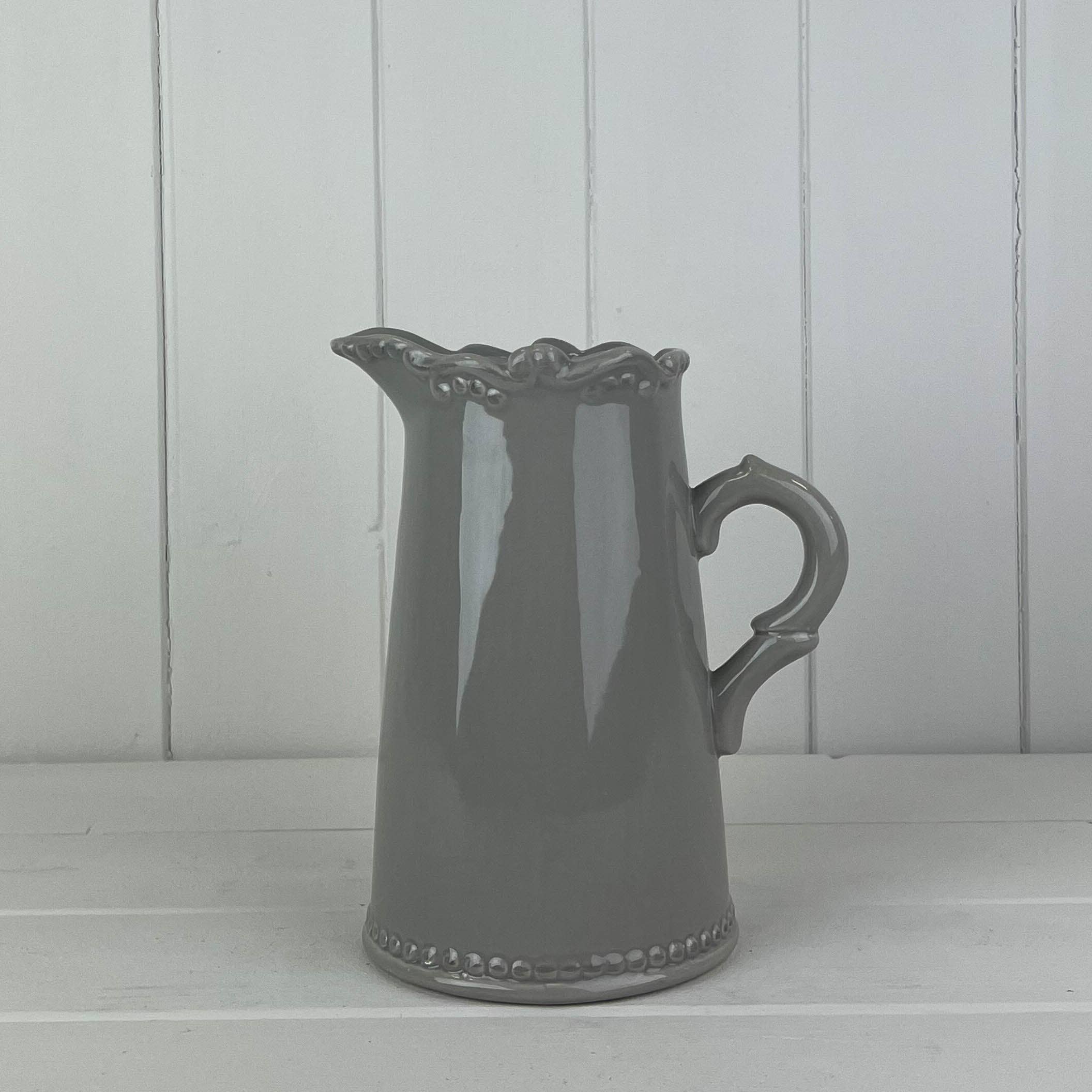 Satchville - Wholesale Jug - Grey Jug With Decorative Rim
