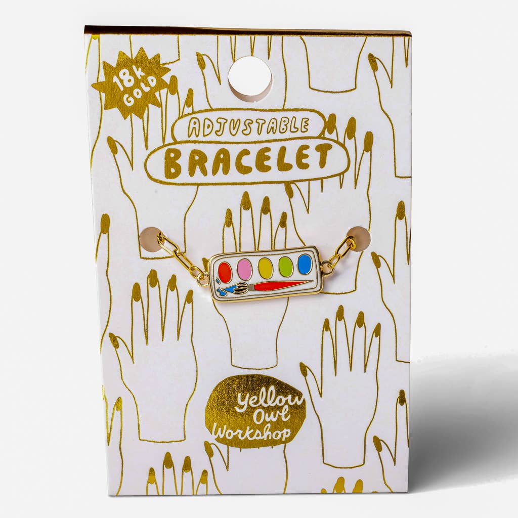 Yellow Owl Workshop - Wholesale Bedelarmbandje - Paint Box armband - 18k verguld emaille sieraden voor kunstenaar2