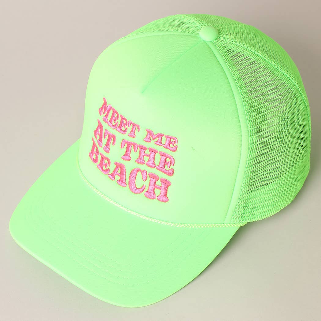 Fashion City - Wholesale Truckerpet - Dames - Meet Me At Beach Geborduurde pet van mesh op de achterkant12