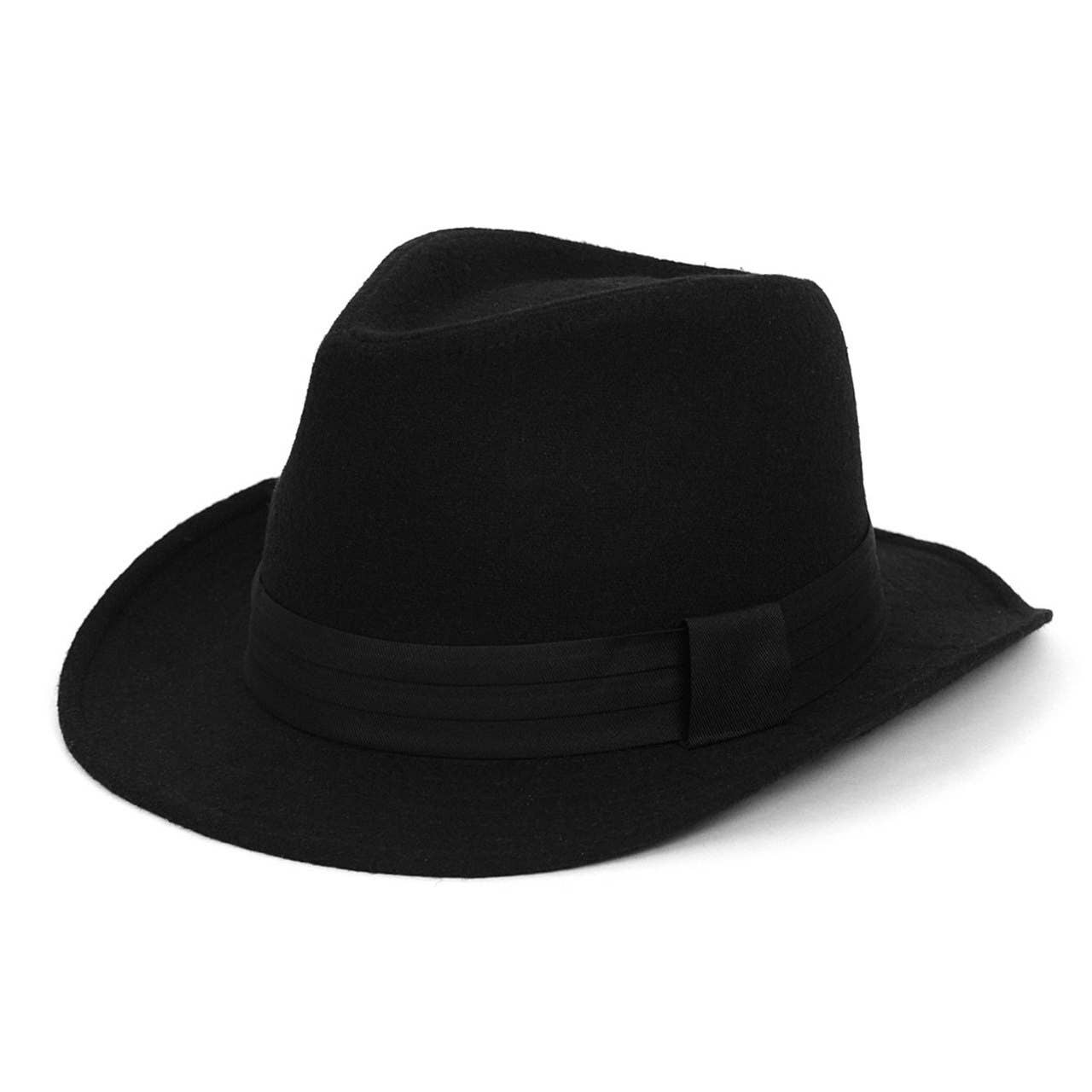 Selini New York - Wholesale Fedora - Unisex - Fall/Winter Wide Brim Trilby Fedora Hat with Black Band Trim2