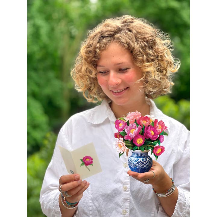 FreshCut Paper LLC - Wholesale Everyday greeting card - Mini Peony Paradise (10 Pop-up Greeting Cards)4