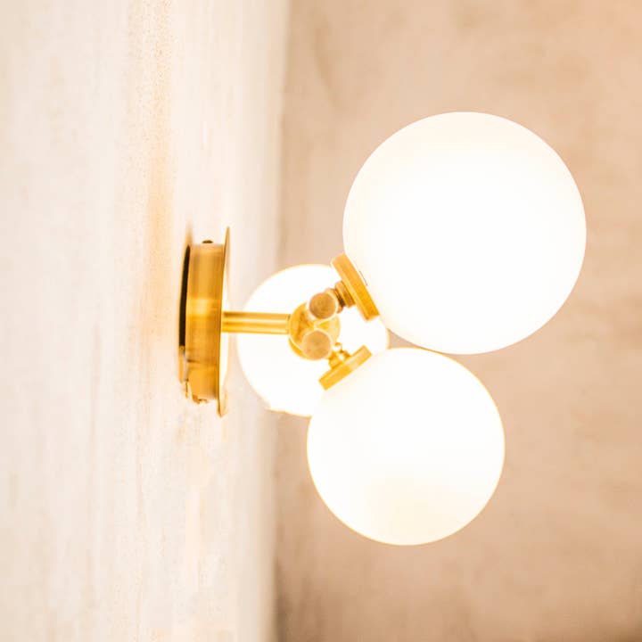 HEKA LIGHTING & TRADING LTD - Wholesale Sconce - Modern Brass Vanity Wall Light with Frosted Globe