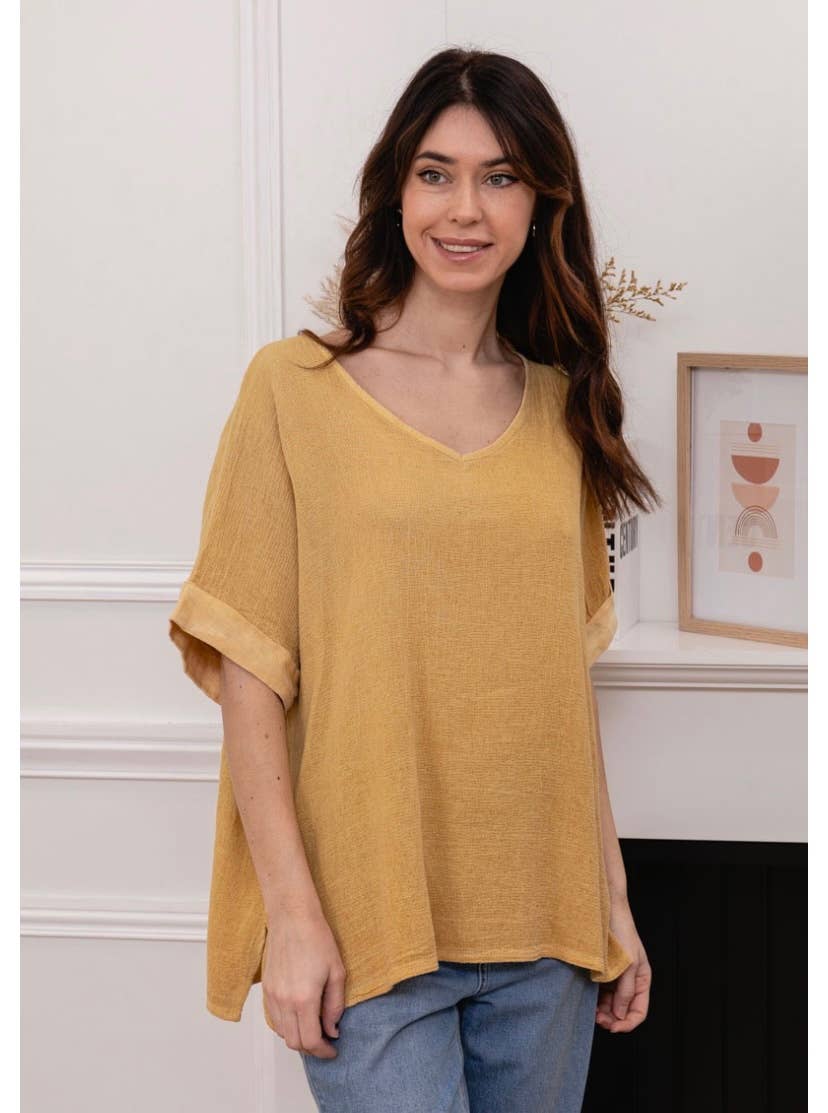 LINEN & COTTON HOUSE – Blusa - Mulher por atacado – Camisa de algodão e linho tamanho único22