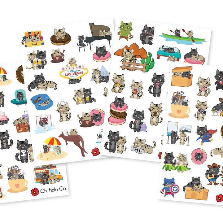 Autocollants Cat Variety pour la vente par Oh, Hello Paper & Gifts