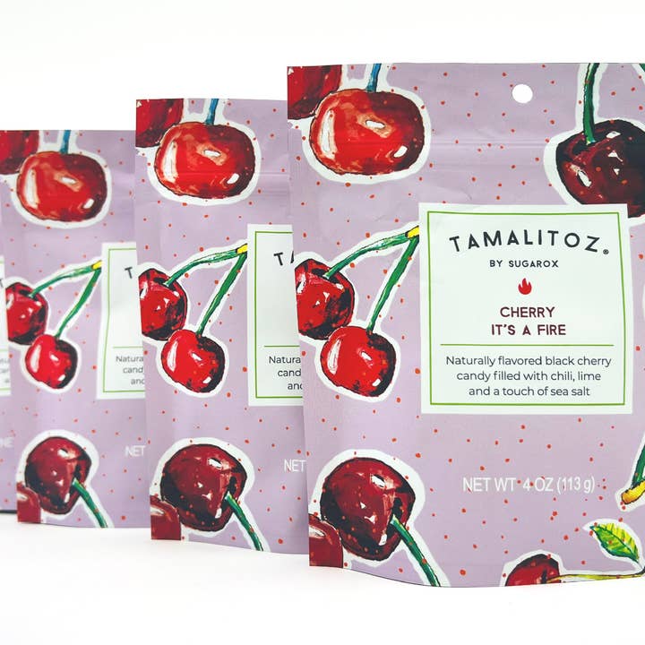 Sugarox Candy Studio LLC - Wholesale Boiled sweets - CHERRY IT'S A FIRE TAMALITOZ CANDY 12 CT5