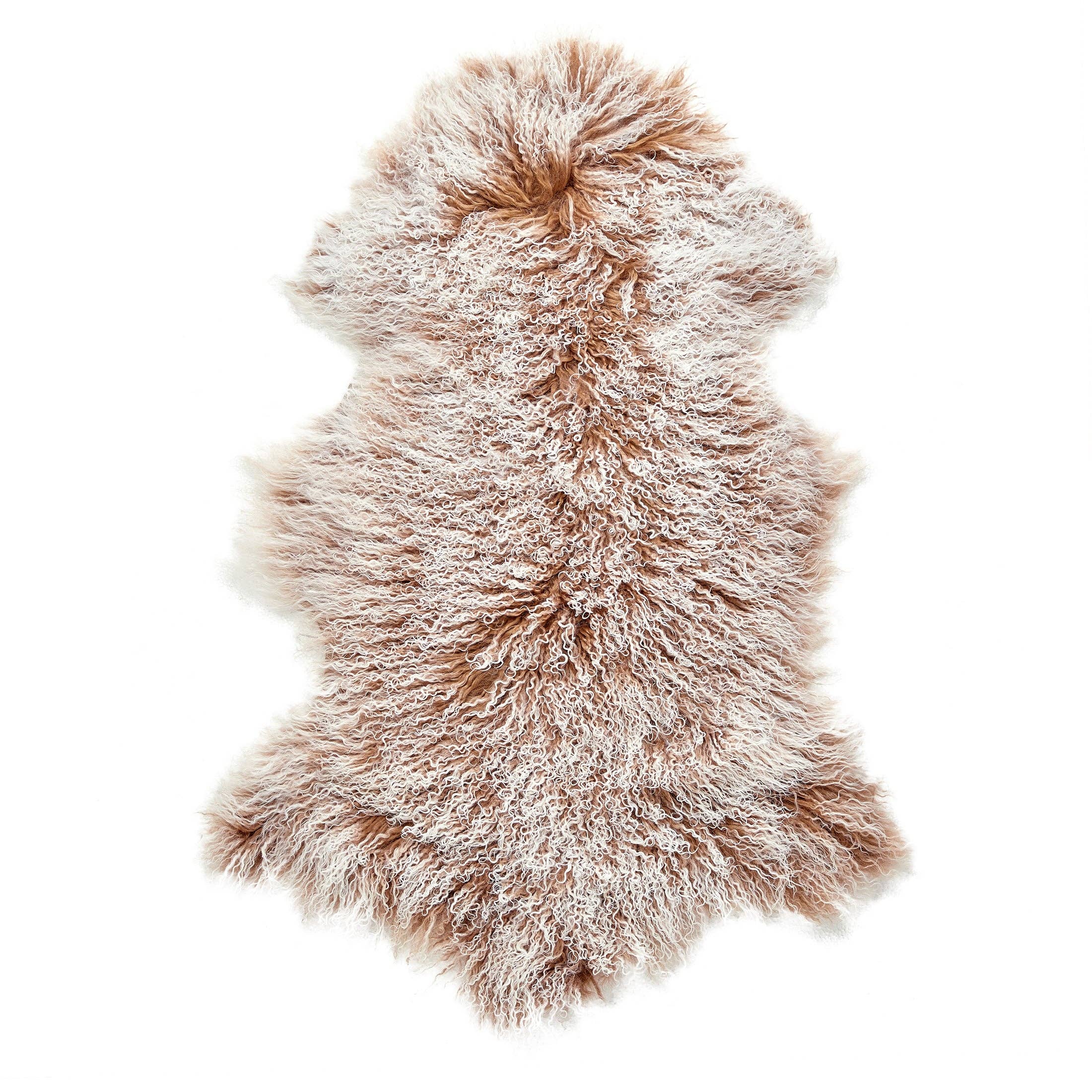 HUIRESOURCE - Vente Plaids - Fourrure d'agneau mongol avec poils naturellement bouclés en couleur mélangée14