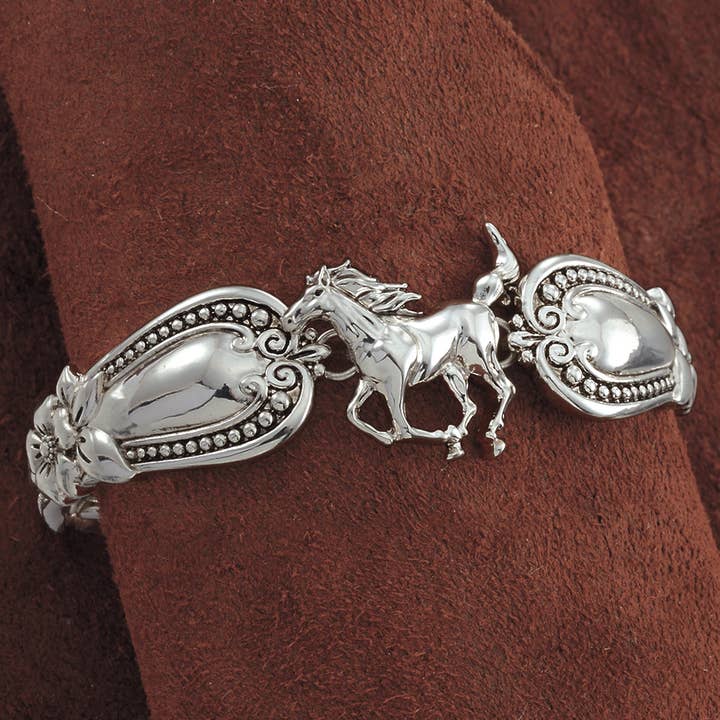 Back in the Saddle - Wholesale Charm/Dangle Bracelet - Horse and Spoon Bracelet