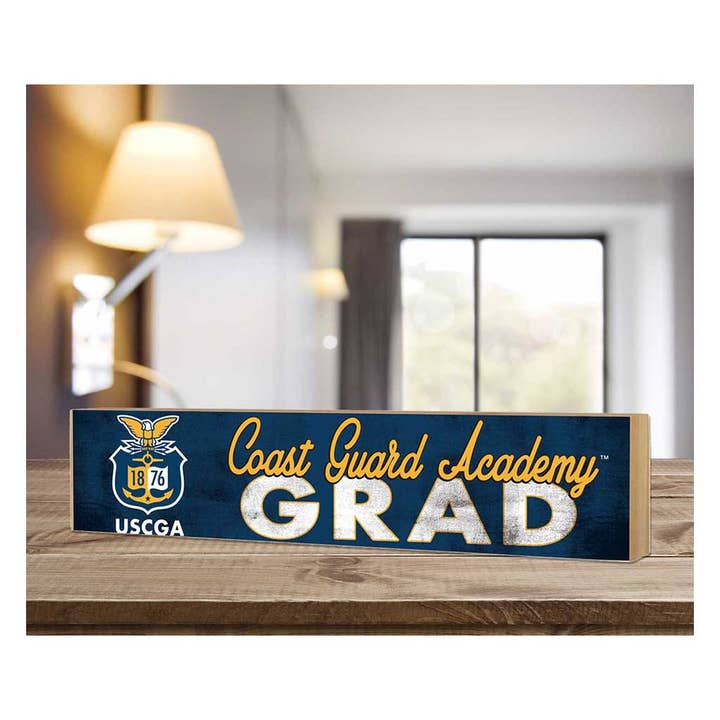 KH Sports Fan - Wholesale Desk/Tabletop Sign - 3x13 US Coast Guard Academy Bears Grad Block Sign1