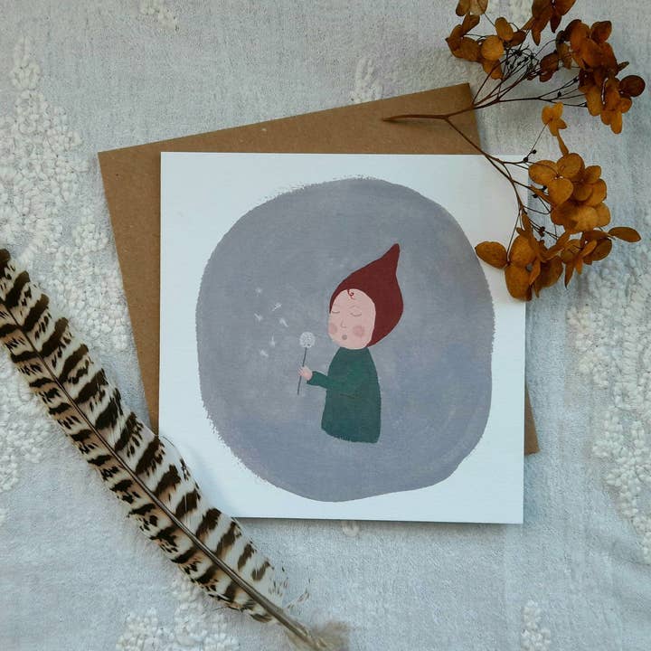 Dandelion Wish Greetings Card for wholesale by LYDIAMAE