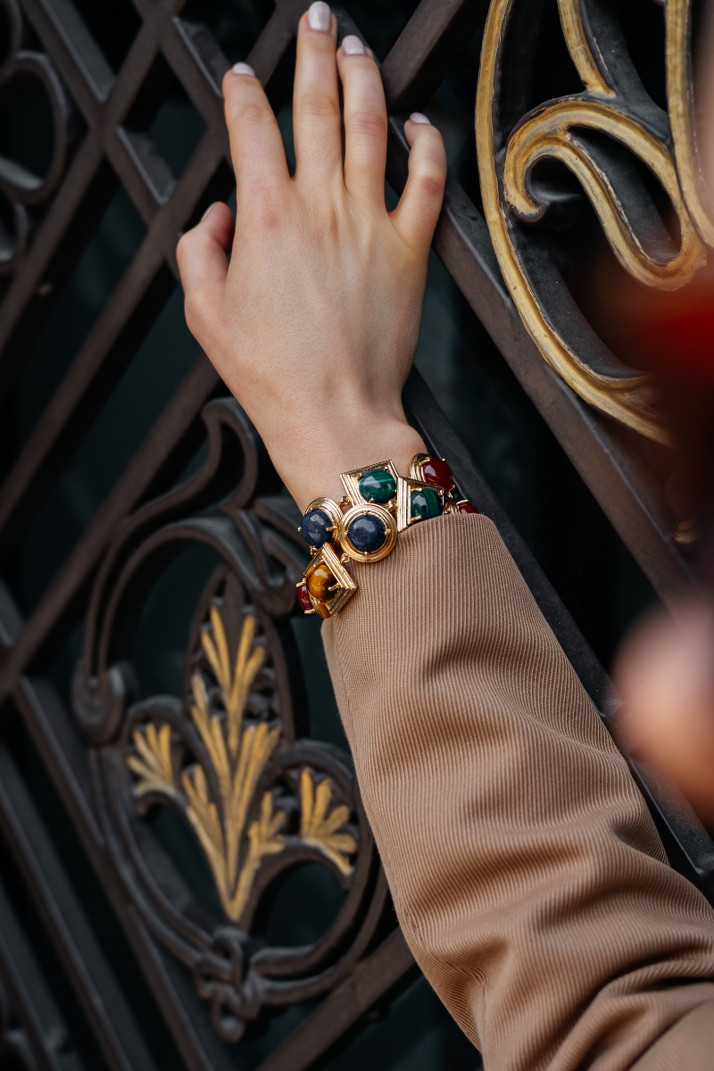 Ninon - Wholesale Link & Chain Necklace - Lykia Lapis Kaplangözü Akik Malahit Bileklik2