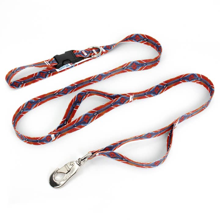 Ikat Blanket Fab Grab Leash - Made in USA - Three Handles for wholesale by Buttonsmith