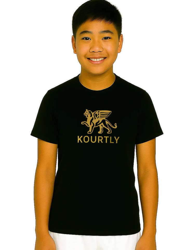 Boys Gold Lion Team Tee for wholesale by KOURTLY by Loriet Sports