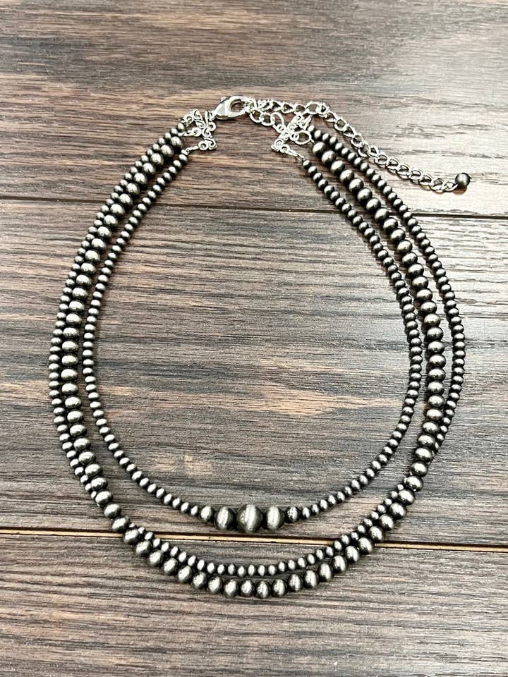 739455, 18" Handmade Navajo Bead Necklace for wholesale by ISAC Trading Inc