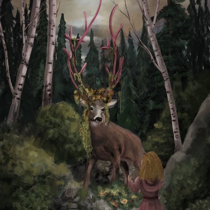 The Stag (Art Print on Metal) for wholesale by Noir Star Emporium