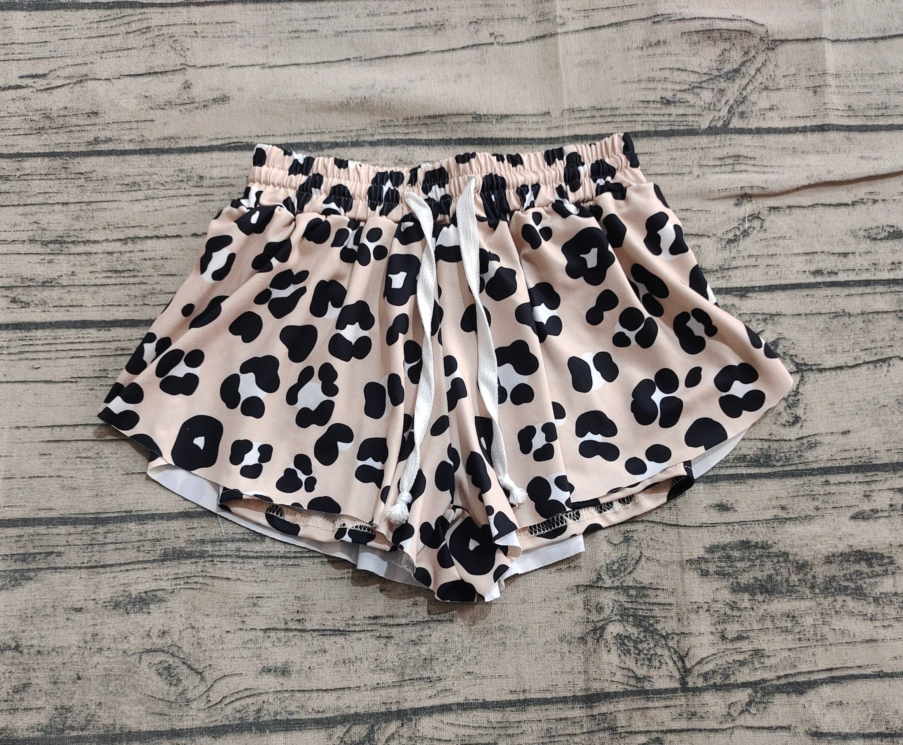 Aier Wholesale - Wholesale Shorts - Kids - Baby Girls Black Leopard Summer Shorts Bottoms2