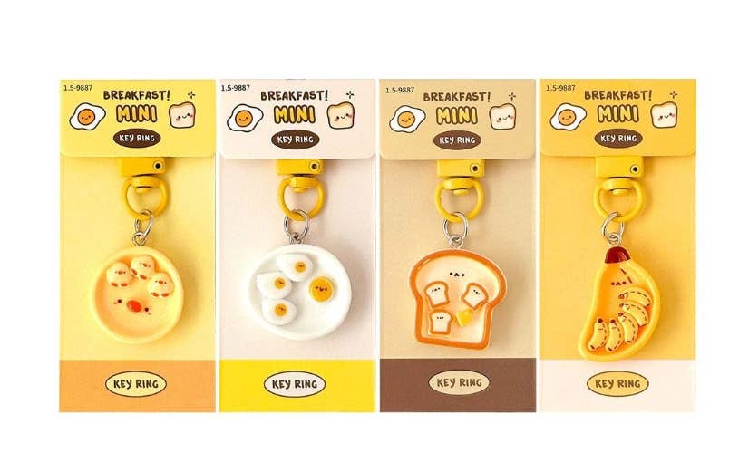 K-Wonderland - Wholesale Keychain - Women's - Breakfast Mini Keyring Key Chain Collection- Open Pack3
