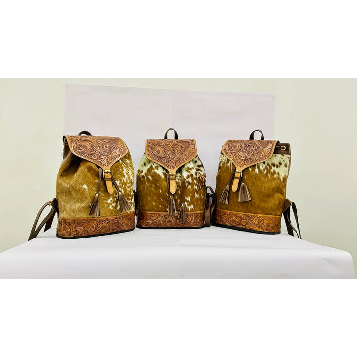 Zeba western bags - Wholesale Backpack - Women's - Women Western Style Hairon Tooled Stylish Backpack2