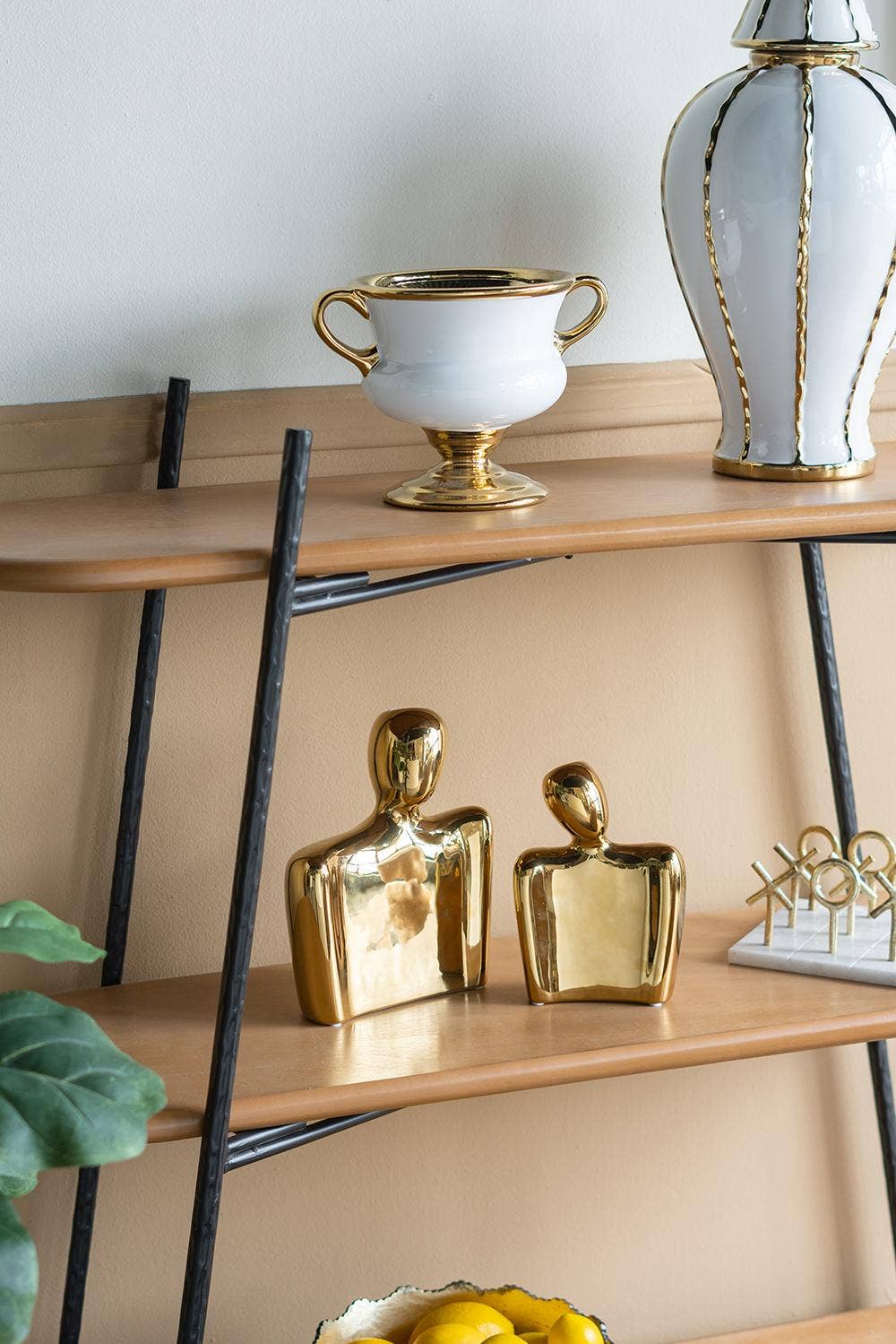 A&B Home Group Inc. - Wholesale Vase - 8.5x6x6" White Ceramic Flower Vase with Gold Electroplating3