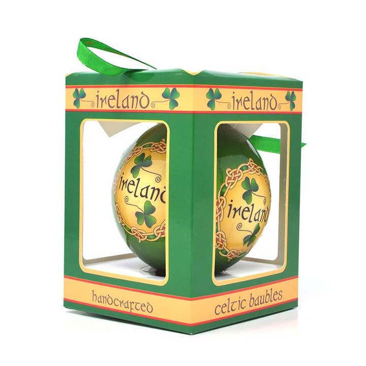 Dublin Gift Company – wholesale Prydnad – Shamrock Designed Ireland Bauble3