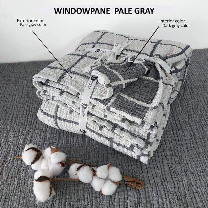 Aseel Buy Good – Großhandel Überwurfdecke – Musselin-Wurfdecke Übergröße Organisch Französisch Gestreift2